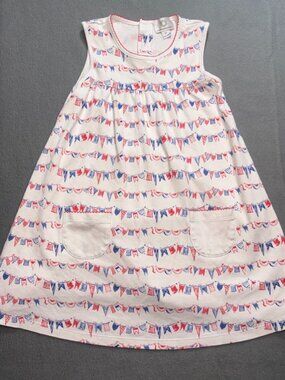 The Proper Peony Old Glory Yoke Dress Red White Blue USA Pima Cotton Prep sz. 6Y